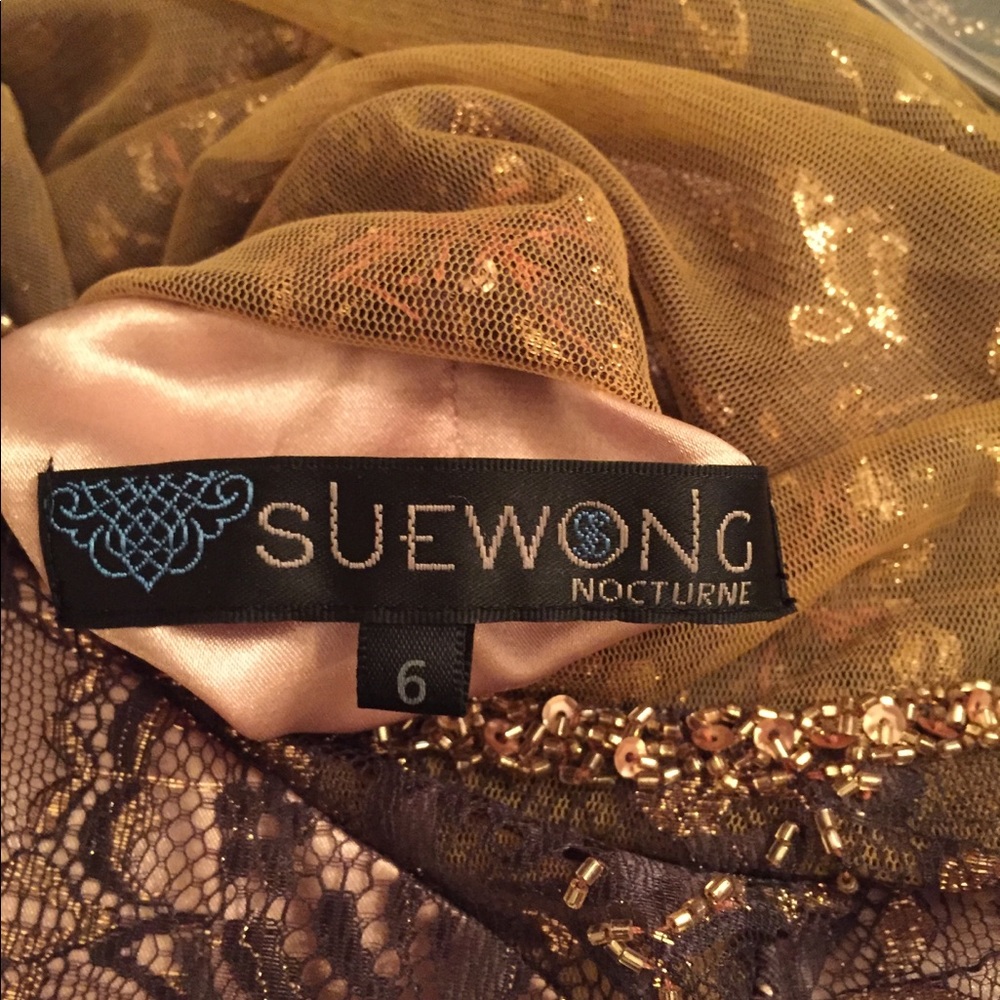 Sue Wong Short Gold Prom Dress Size 6